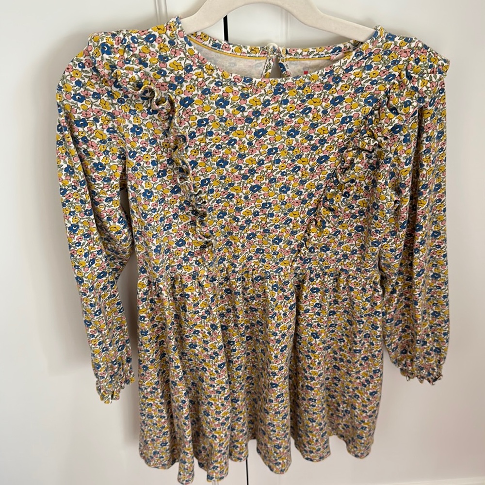 Mini BODEN Cotton Ruffle Dress